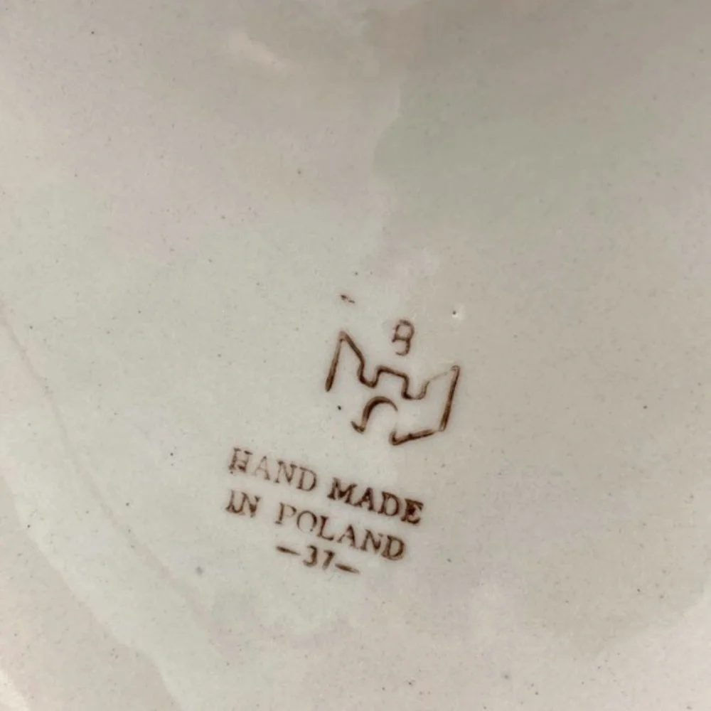 Heart Shaped Polish Pottery Bowl